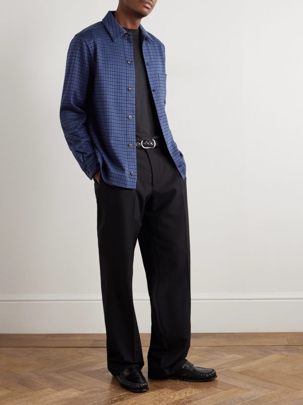 Houndstooth Cotton-Blend Shirt - OU