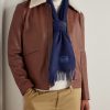 Logo-Embroidered Fringed Cashmere Scarf - OU Logo-Embroidered Fringed Cashmere Scarf - OU