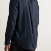 Convertible-Collar Herringbone Cotton and Lyocell-Blend Shirt - BK