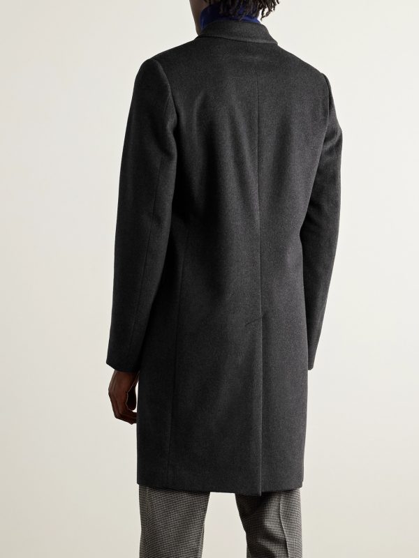Double-Breasted Wool and Cashmere-Blend Felt Overcoat - BK Double-Breasted Wool and Cashmere-Blend Felt Overcoat - BK