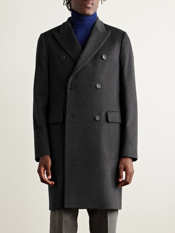 Double-Breasted Wool and Cashmere-Blend Felt Overcoat - FR Double-Breasted Wool and Cashmere-Blend Felt Overcoat - FR