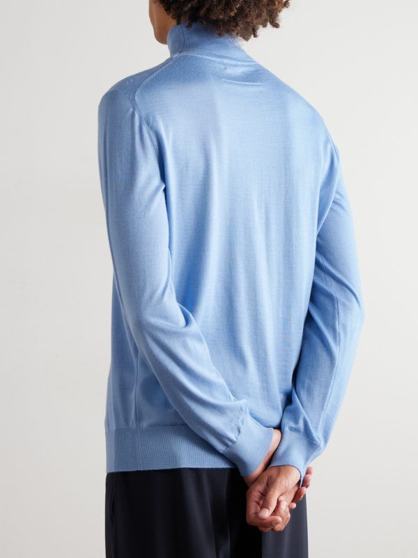 Cashmere and Silk-Blend Rollneck Sweater - BK Cashmere and Silk-Blend Rollneck Sweater - BK