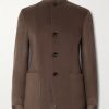 II Conte Leather-Trimmed Oasi Cashmere-Felt Jacket II Conte Leather-Trimmed Oasi Cashmere-Felt Jacket