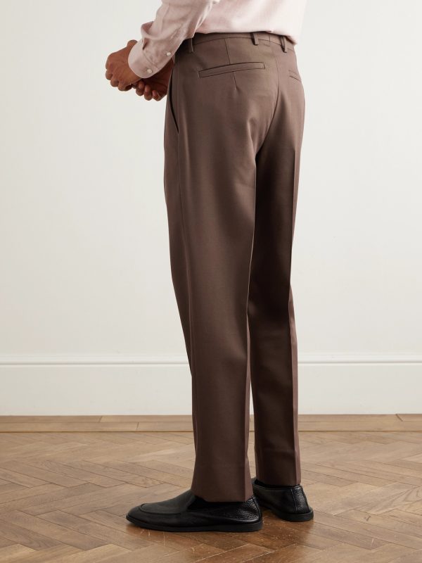Straight-Leg Cotton and Wool-Blend Trousers - BK Straight-Leg Cotton and Wool-Blend Trousers - BK