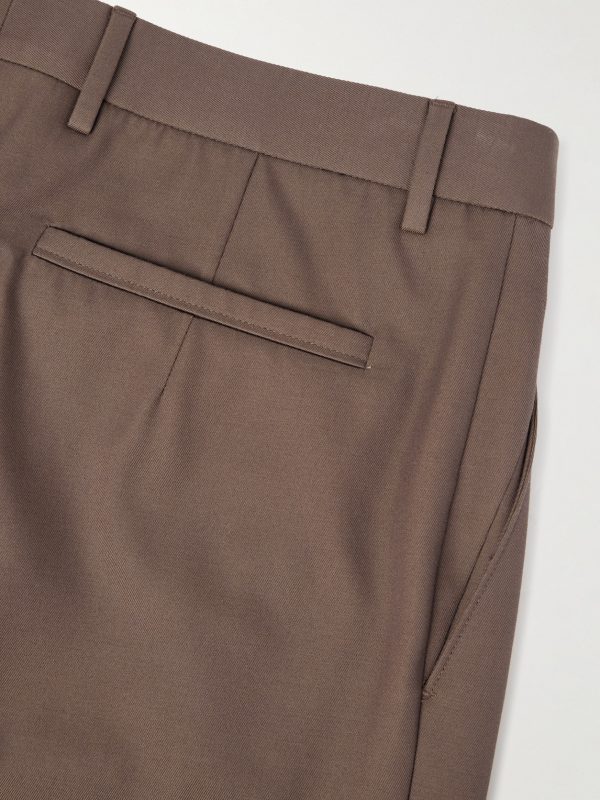 Straight-Leg Cotton and Wool-Blend Trousers - CU Straight-Leg Cotton and Wool-Blend Trousers - CU