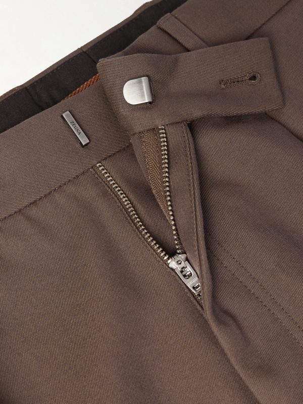 Straight-Leg Cotton and Wool-Blend Trousers - E1 Straight-Leg Cotton and Wool-Blend Trousers - E1