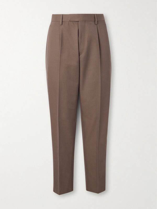 Straight-Leg Cotton and Wool-Blend Trousers Straight-Leg Cotton and Wool-Blend Trousers