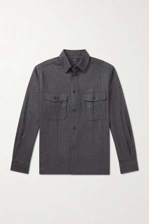 Prince of Wales Checked Wool and Cashmere-Blend Overshirt Prince of Wales Checked Wool and Cashmere-Blend Overshirt