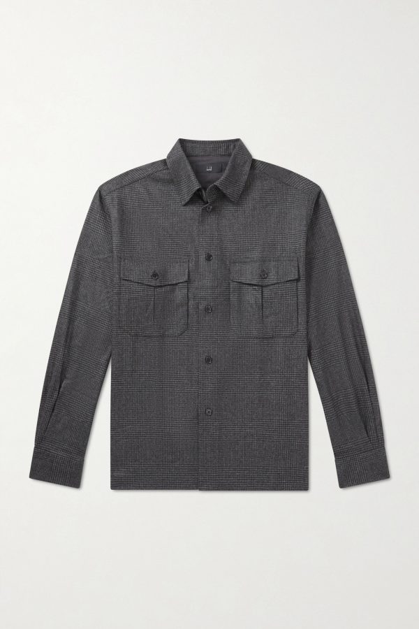 Prince of Wales Checked Wool and Cashmere-Blend Overshirt Prince of Wales Checked Wool and Cashmere-Blend Overshirt