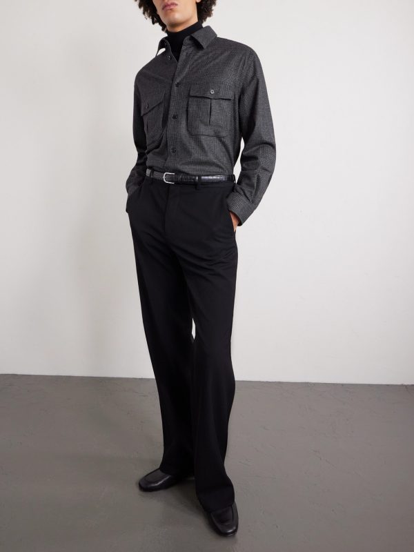 Prince of Wales Checked Wool and Cashmere-Blend Overshirt - OU Prince of Wales Checked Wool and Cashmere-Blend Overshirt - OU