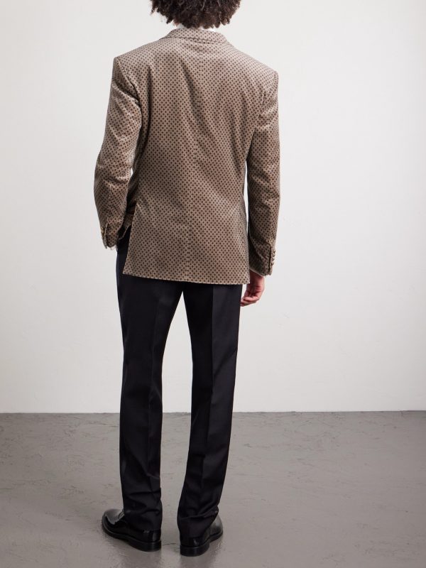 Slim-Fit Printed Cotton-Blend Velvet Tuxedo Jacket - BK Slim-Fit Printed Cotton-Blend Velvet Tuxedo Jacket - BK