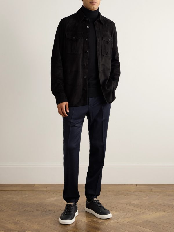 Tapered Wool Trousers - OU Tapered Wool Trousers - OU