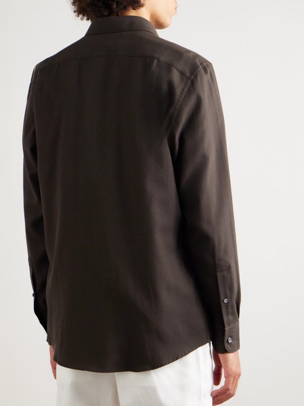 Cotton and Cashmere-Blend Shirt - BK Cotton and Cashmere-Blend Shirt - BK