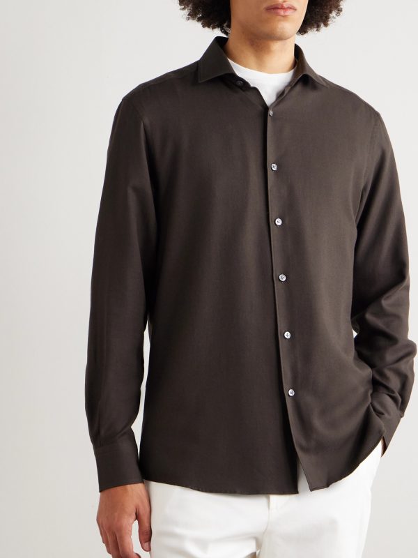 Cotton and Cashmere-Blend Shirt - FR Cotton and Cashmere-Blend Shirt - FR
