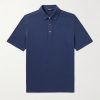 Leather-Trimmed Cotton-Piqué Polo Shirt Leather-Trimmed Cotton-Piqué Polo Shirt