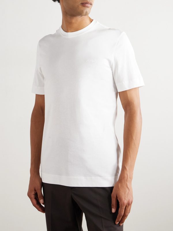 Slim-Fit Logo-Embroidered Cotton-Jersey T-Shirt - FR