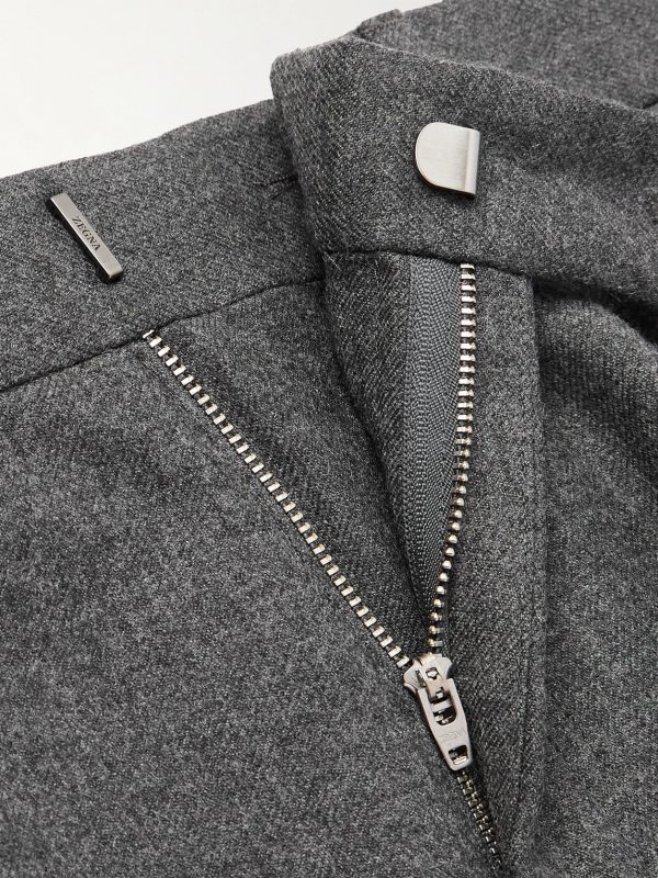 Tapered Pleated Wool Trousers - E1