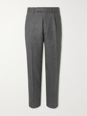 Tapered Pleated Wool Trousers Tapered Pleated Wool Trousers