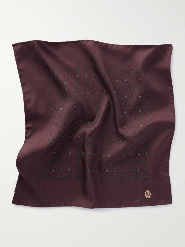 Printed Mulberry Silk-Twill Pocket Square - FR Printed Mulberry Silk-Twill Pocket Square - FR