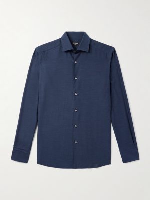 Cotton and Cashmere-Blend Twill Shirt Cotton and Cashmere-Blend Twill Shirt