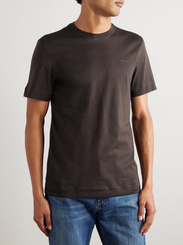 Logo-Embroidered Cotton-Jersey T-Shirt - FR Logo-Embroidered Cotton-Jersey T-Shirt - FR