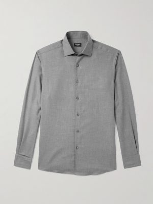 Cotton and Cashmere-Blend Twill Shirt Cotton and Cashmere-Blend Twill Shirt