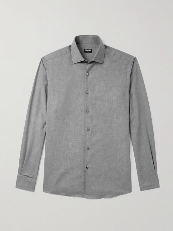 Cotton and Cashmere-Blend Twill Shirt Cotton and Cashmere-Blend Twill Shirt
