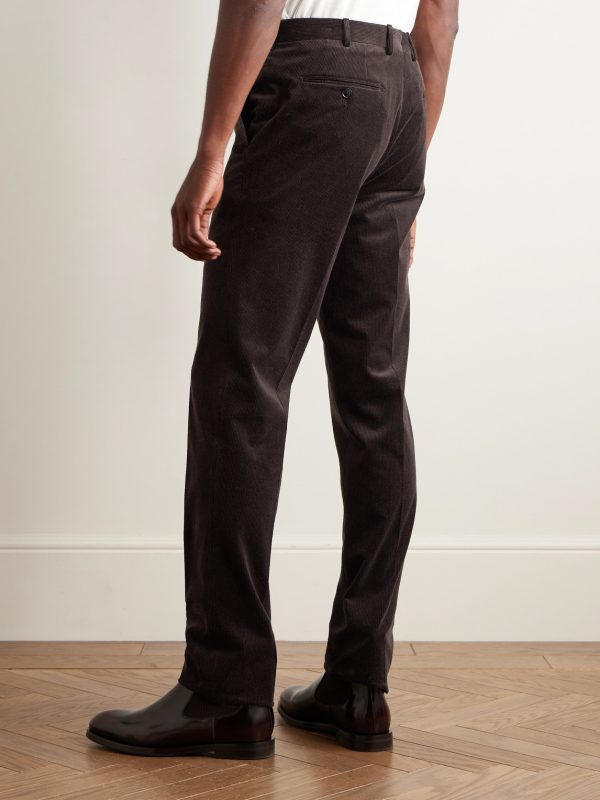 Slim-Fit Cotton-Blend Corduroy Trousers - BK Slim-Fit Cotton-Blend Corduroy Trousers - BK