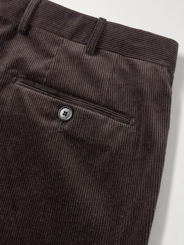 Slim-Fit Cotton-Blend Corduroy Trousers - CU Slim-Fit Cotton-Blend Corduroy Trousers - CU