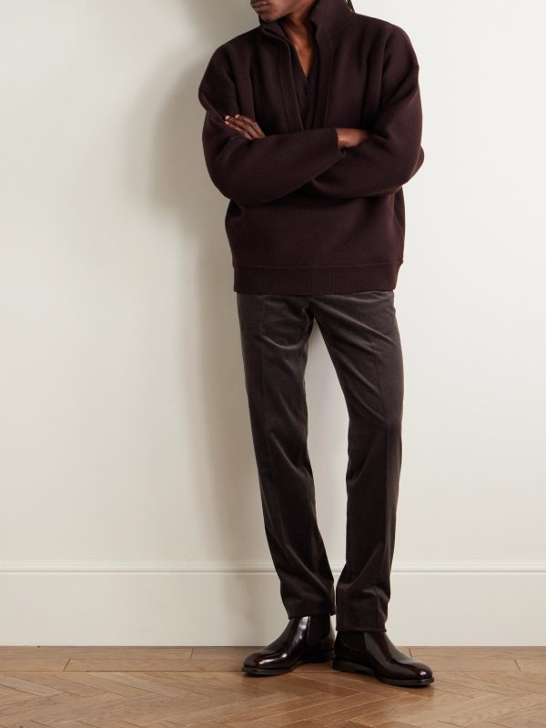 Slim-Fit Cotton-Blend Corduroy Trousers - OU Slim-Fit Cotton-Blend Corduroy Trousers - OU