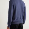 Oasi Leather-Trimmed Cashmere Half-Zip Sweater - BK Oasi Leather-Trimmed Cashmere Half-Zip Sweater - BK