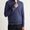 Oasi Leather-Trimmed Cashmere Half-Zip Sweater - FR Oasi Leather-Trimmed Cashmere Half-Zip Sweater - FR