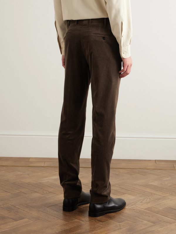 Slim-Fit Cotton-Blend Corduroy Trousers - BK Slim-Fit Cotton-Blend Corduroy Trousers - BK