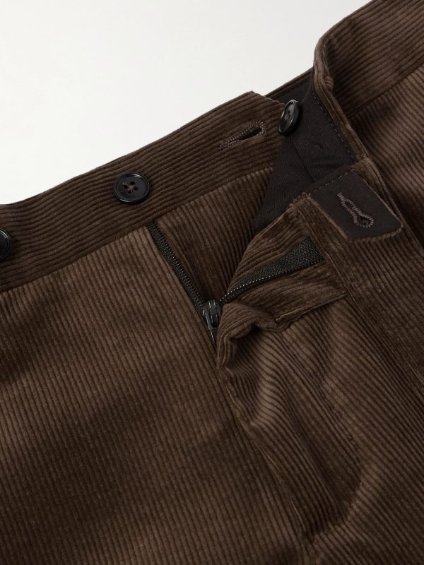 Slim-Fit Cotton-Blend Corduroy Trousers - E1 Slim-Fit Cotton-Blend Corduroy Trousers - E1