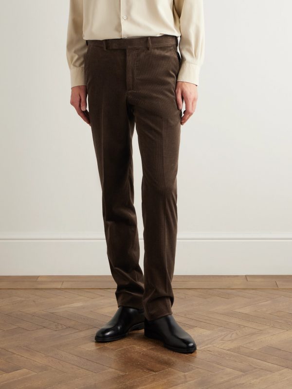 Slim-Fit Cotton-Blend Corduroy Trousers - FR Slim-Fit Cotton-Blend Corduroy Trousers - FR