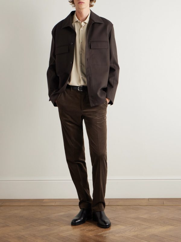 Slim-Fit Cotton-Blend Corduroy Trousers - OU Slim-Fit Cotton-Blend Corduroy Trousers - OU