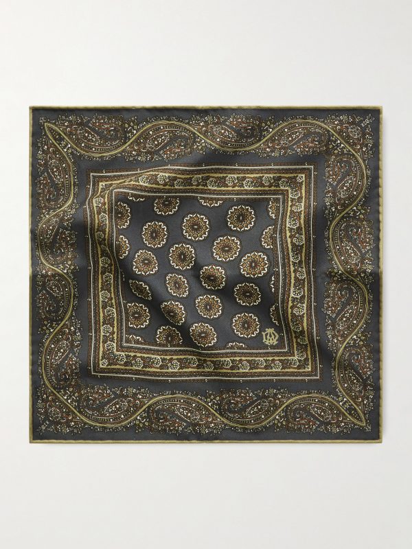 Printed Mulberry Silk-Twill Pocket Square - FR Printed Mulberry Silk-Twill Pocket Square - FR