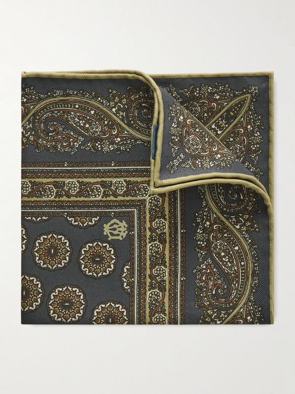 Printed Mulberry Silk-Twill Pocket Square Printed Mulberry Silk-Twill Pocket Square