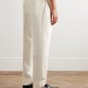 Straight-Leg Cotton and Wool-Blend Trousers - BK Straight-Leg Cotton and Wool-Blend Trousers - BK