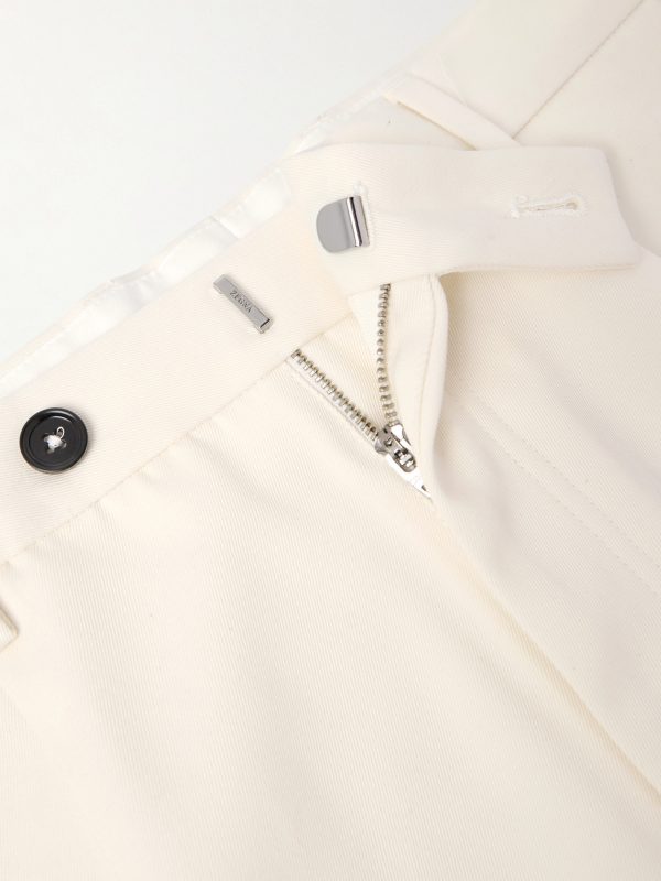 Straight-Leg Cotton and Wool-Blend Trousers - E1 Straight-Leg Cotton and Wool-Blend Trousers - E1