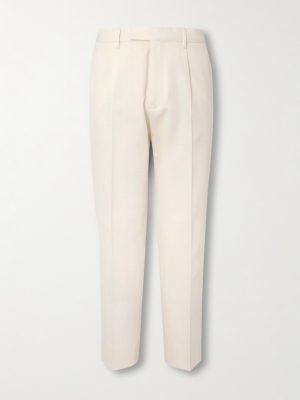 Straight-Leg Cotton and Wool-Blend Trousers Straight-Leg Cotton and Wool-Blend Trousers