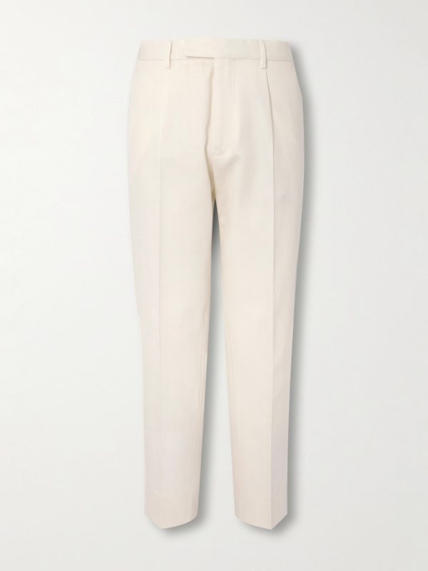 Straight-Leg Cotton and Wool-Blend Trousers Straight-Leg Cotton and Wool-Blend Trousers