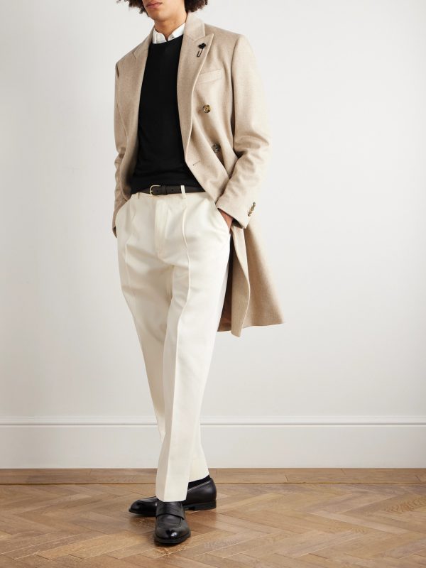 Straight-Leg Cotton and Wool-Blend Trousers - OU Straight-Leg Cotton and Wool-Blend Trousers - OU