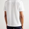 Leather-Trimmed Cotton-Piqué Polo Shirt - BK