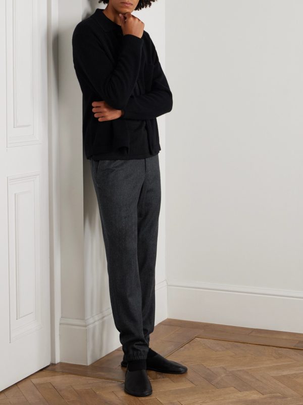Tapered Wool Trousers - OU Tapered Wool Trousers - OU
