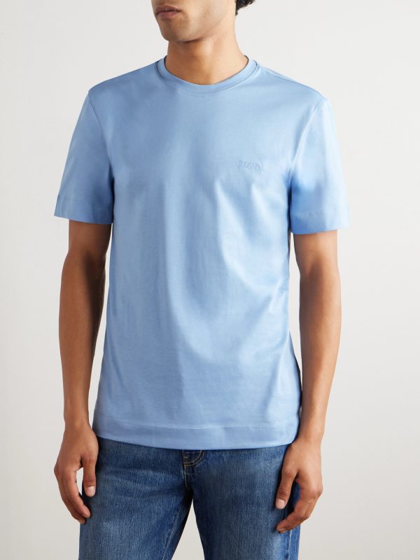 Logo-Embroidered Cotton-Jersey T-Shirt - FR Logo-Embroidered Cotton-Jersey T-Shirt - FR