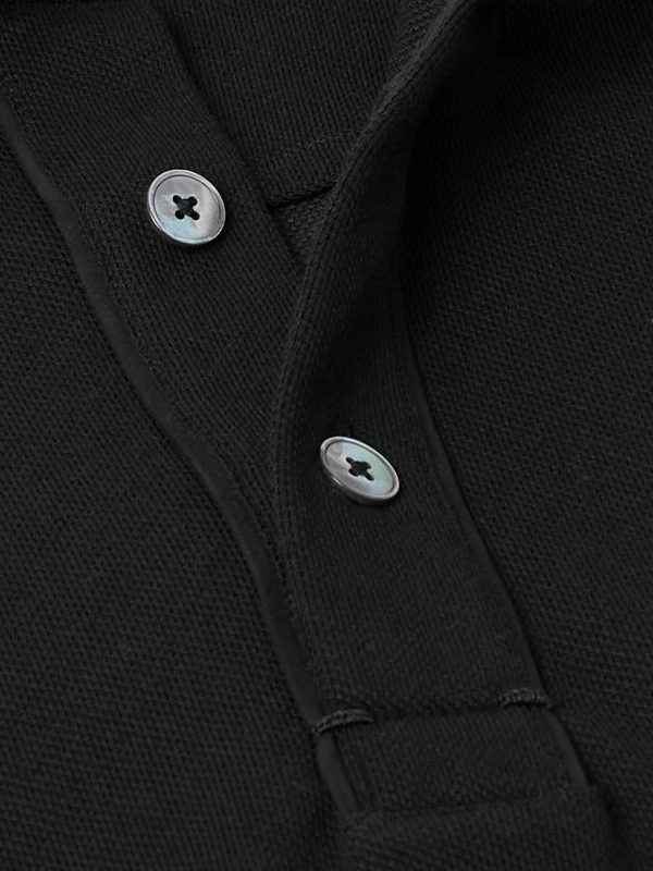 Leather-Trimmed Cotton-Piqué Polo Shirt - CU Leather-Trimmed Cotton-Piqué Polo Shirt - CU