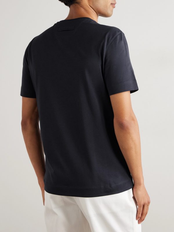 Logo-Embroidered Cotton-Jersey T-Shirt - BK