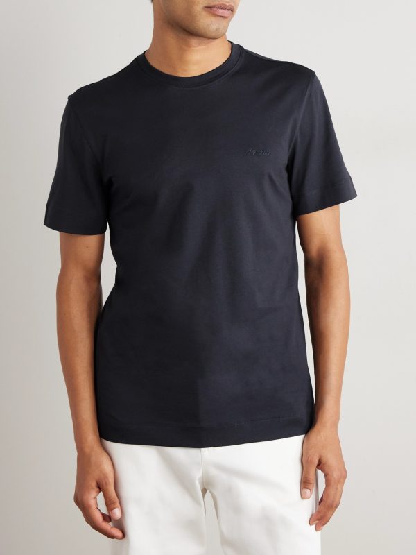 Logo-Embroidered Cotton-Jersey T-Shirt - FR