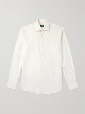 Cotton and Cashmere-Blend Twill Shirt Cotton and Cashmere-Blend Twill Shirt